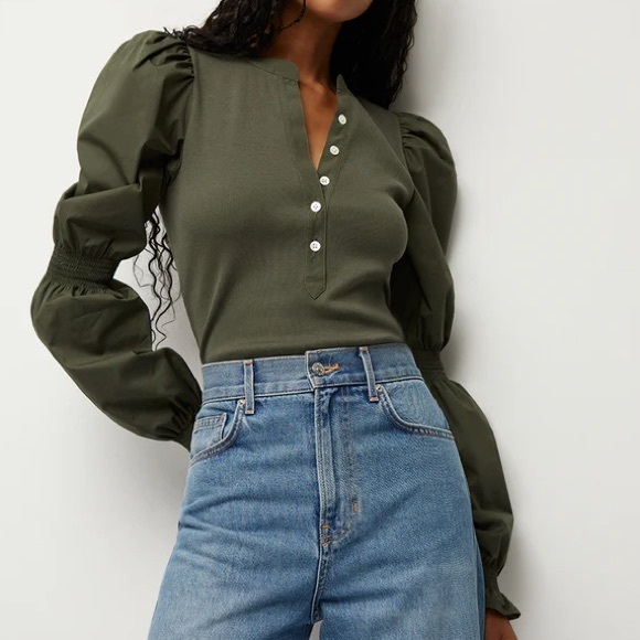 Veronica Beard Effy Puff-Sleeve Top✨ - Picture 1 of 12